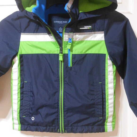 Excellent Boys size 6 London Fog hoodie rain Jacket w/ pockets fleece lining 👦 - Picture 2 of 14